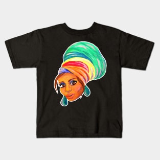 African Turban Girl Kids T-Shirt